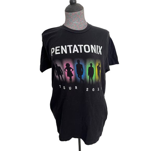 Pentatonix Tour T-Shirt Mens Medium Slim Fit DUAL SIDED Concert Pickup - Picture 1 of 3